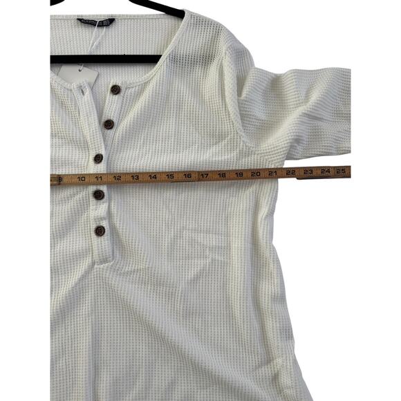 NWT BloomChic Shirt Size 14 16 White Thermal Waffle Top Crochet Trim #4165 - Picture 12 of 14